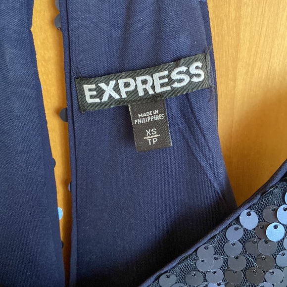 Express Navy Sequin Mini Dress - Picture 7 of 11